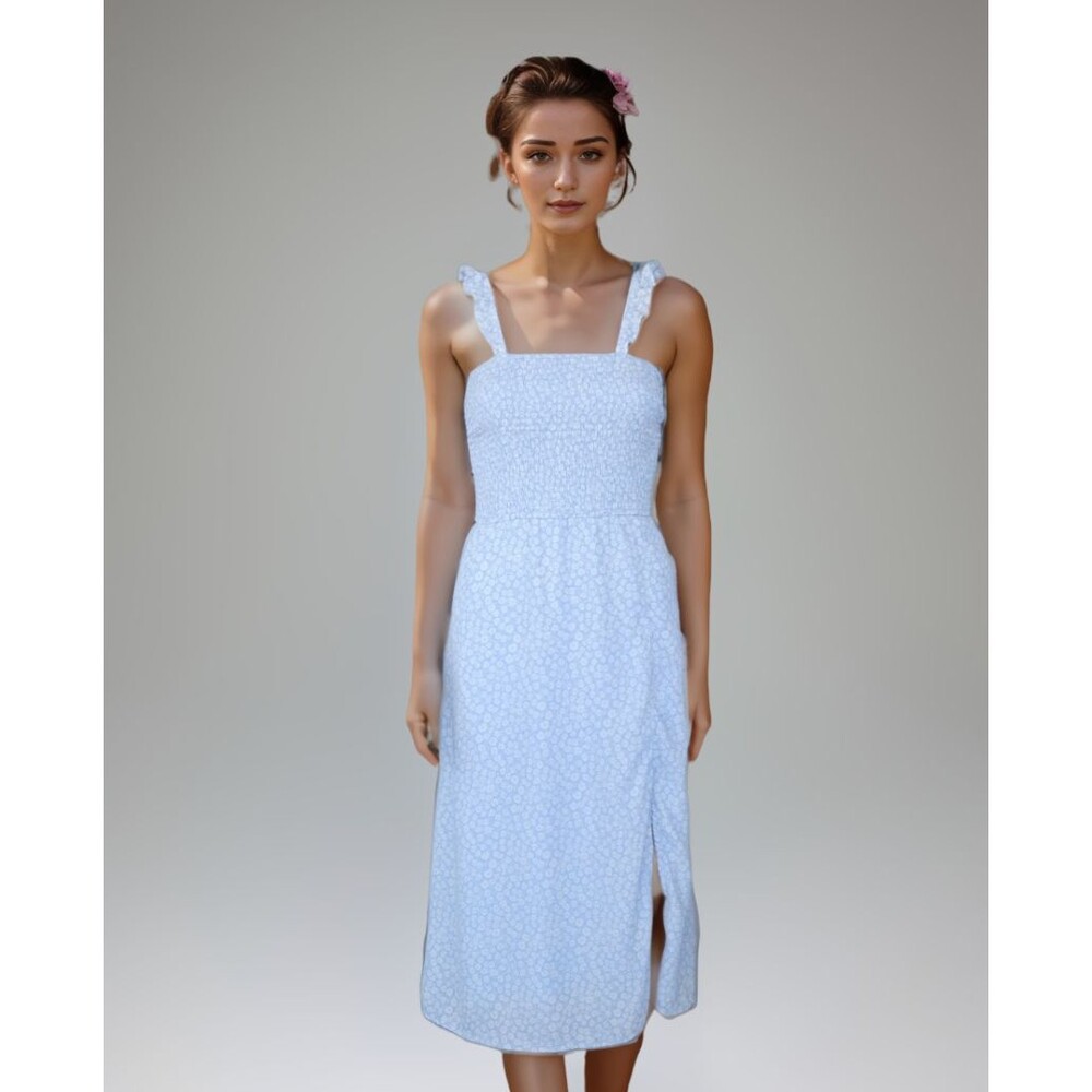 Abercrombie & Fitch Light Blue Floral Midi Dress